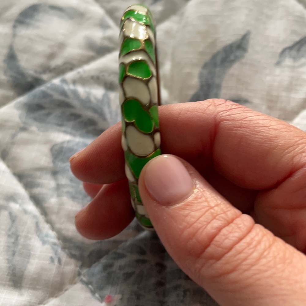 Gold and green costume bracelet
